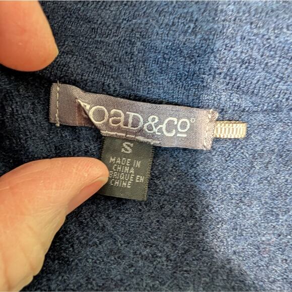 Toad&Co Navy Boiled Wood Lightweight Sweater Coat Size Small - Picture 5 of 9